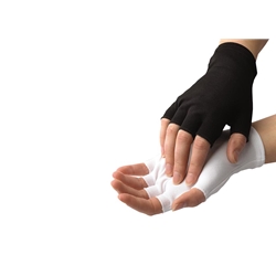 1/2 Finger White Nylon Gloves, OSFA