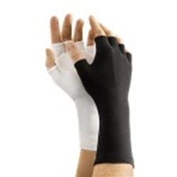 1/2 Finger Long Wristed Black Nylon Gloves OSFA